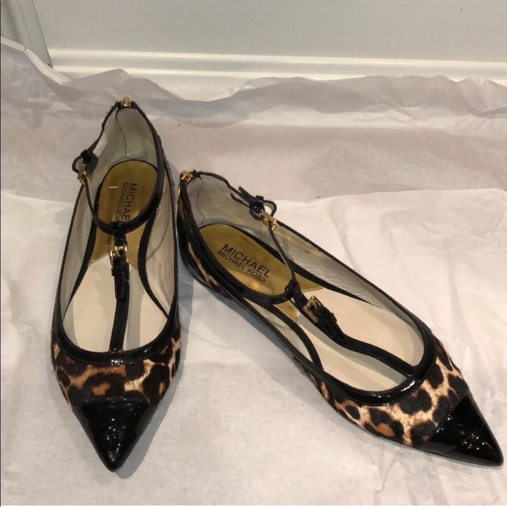 Michael Kors Pointed Leopard Flats - Picture 2 of 8